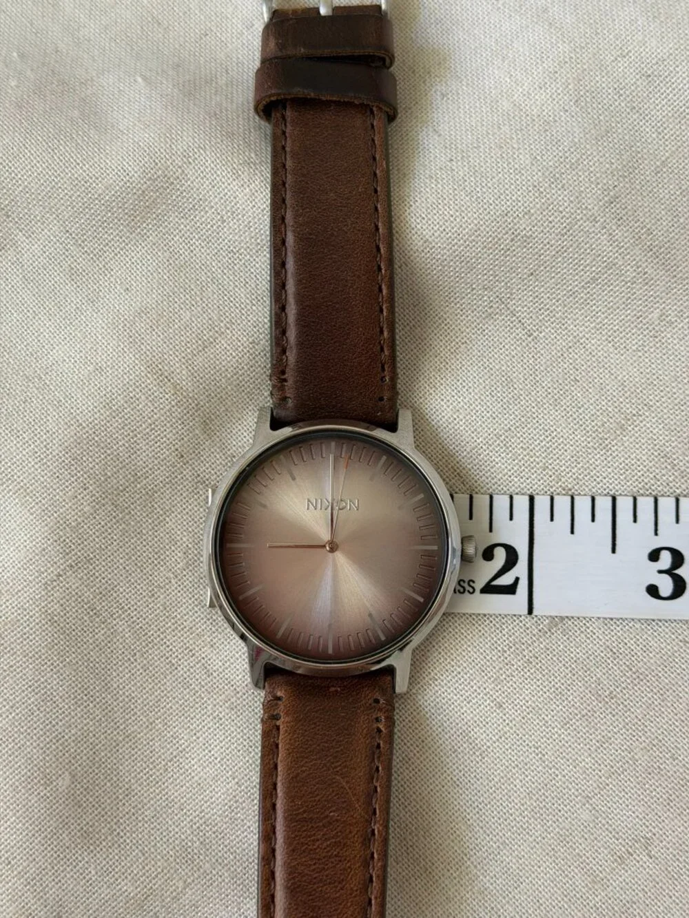 Nixon The Porter Leather Watch Horween Brown Minimalist Quiet Luxury